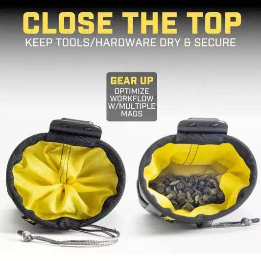 Portable nylon pull-out tool bag with leather strap - practical tools