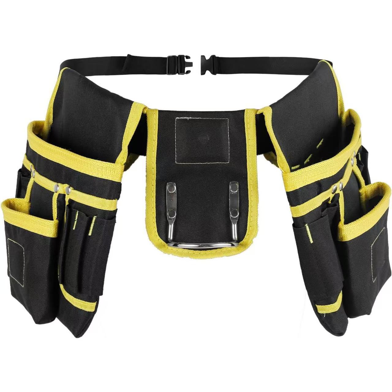 Cross-border tool belt with magnetic multiple pockets, adjustable tool storage bag, multi-functional repairman