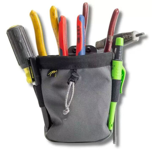 Portable nylon pull-out tool bag with leather strap - practical tools
